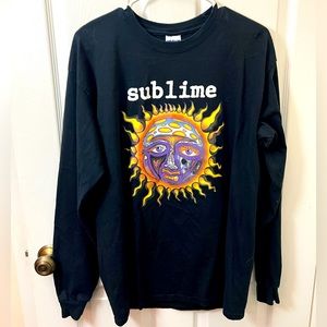 Unisex Large Long Sleeve Sublime Sun (Front) Tee with Skunk Records Logo (Back)